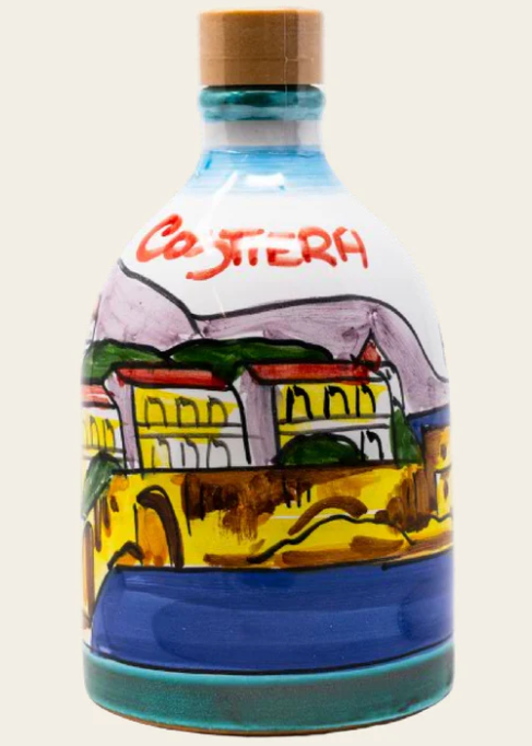 Costiera Monocultivar Extra Virgin Olive Oil 8.4fl.oz (250ml) in a Hand Crafted Ceramic Bottle with Gift Box
