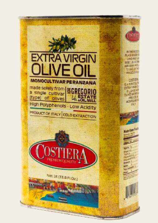 Costiera Monocultivar Extra Virgin Olive Oil - 1LT Tin (33.8 fl.oz.)