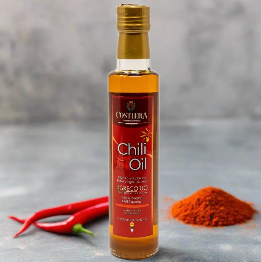 Costiera Chili Infused Extra Virgin Olive Oil 8.4fl.oz (250ml) - Glass Bottle