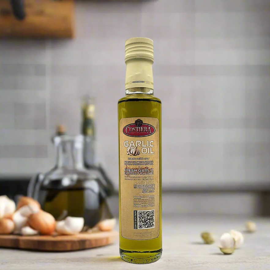 Costiera Garlic Infused Extra Virgin Olive Oil 8.4fl.oz (250ml) - Glass Bottle