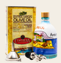 Costiera Amalfi Combo - 1LT Tin, Filled Amalfi Ceramic Bottle, Spout & Funnel